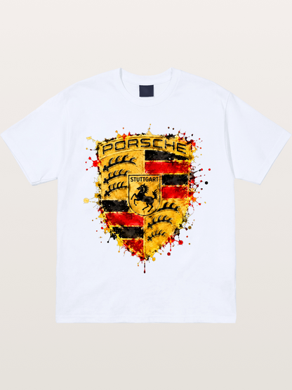 Porsche Splash Crest Design Gildan T-shirt