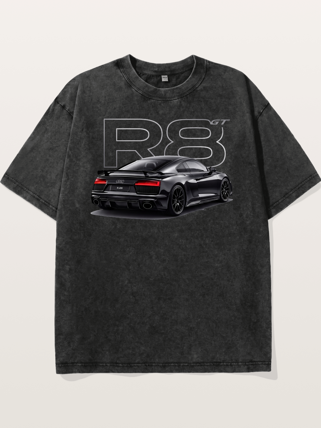 Audi R8 GT Black Rear End Washed T-shirt
