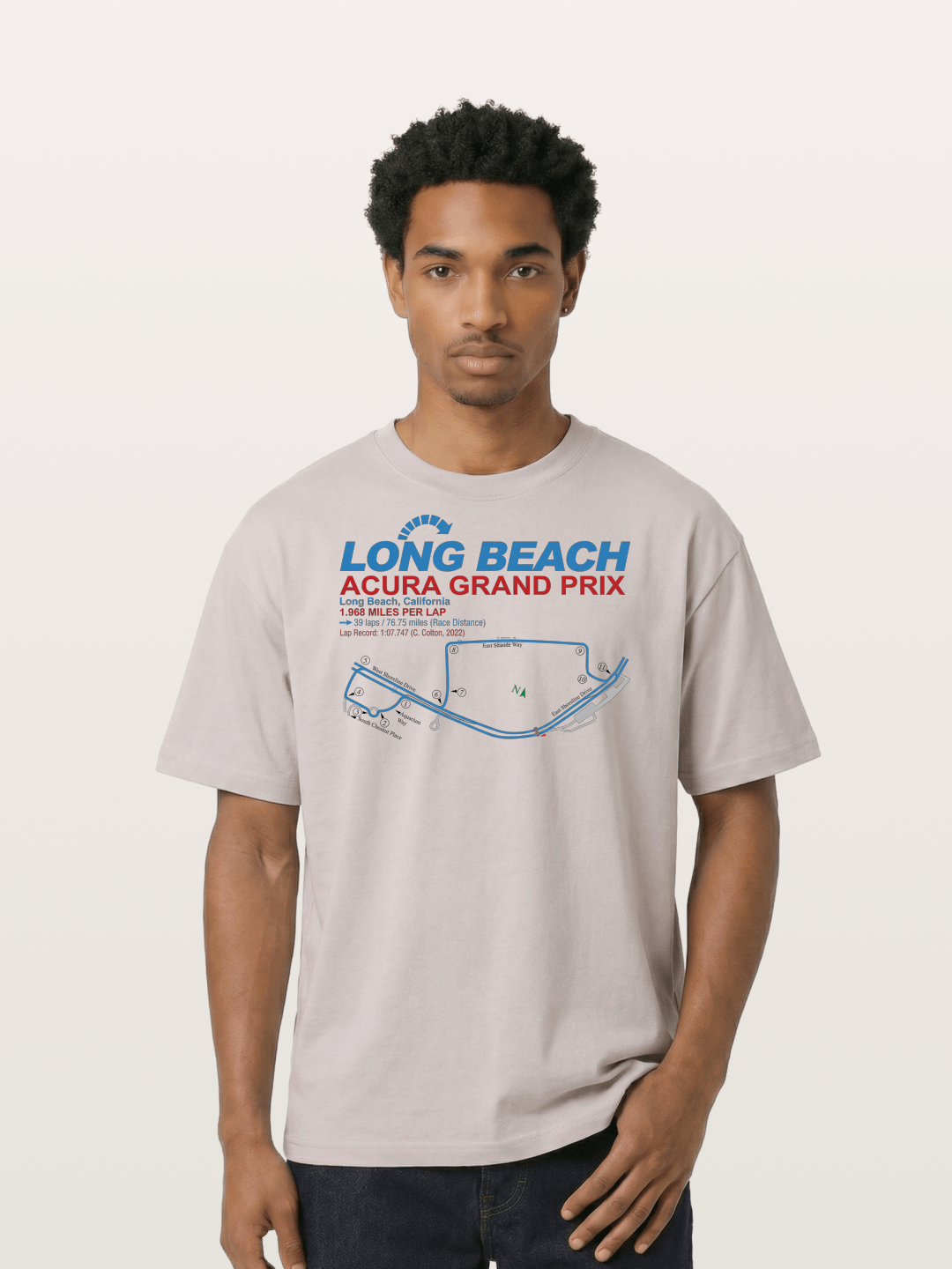 Long Beach Grand Prix Map Cotton T-shirt