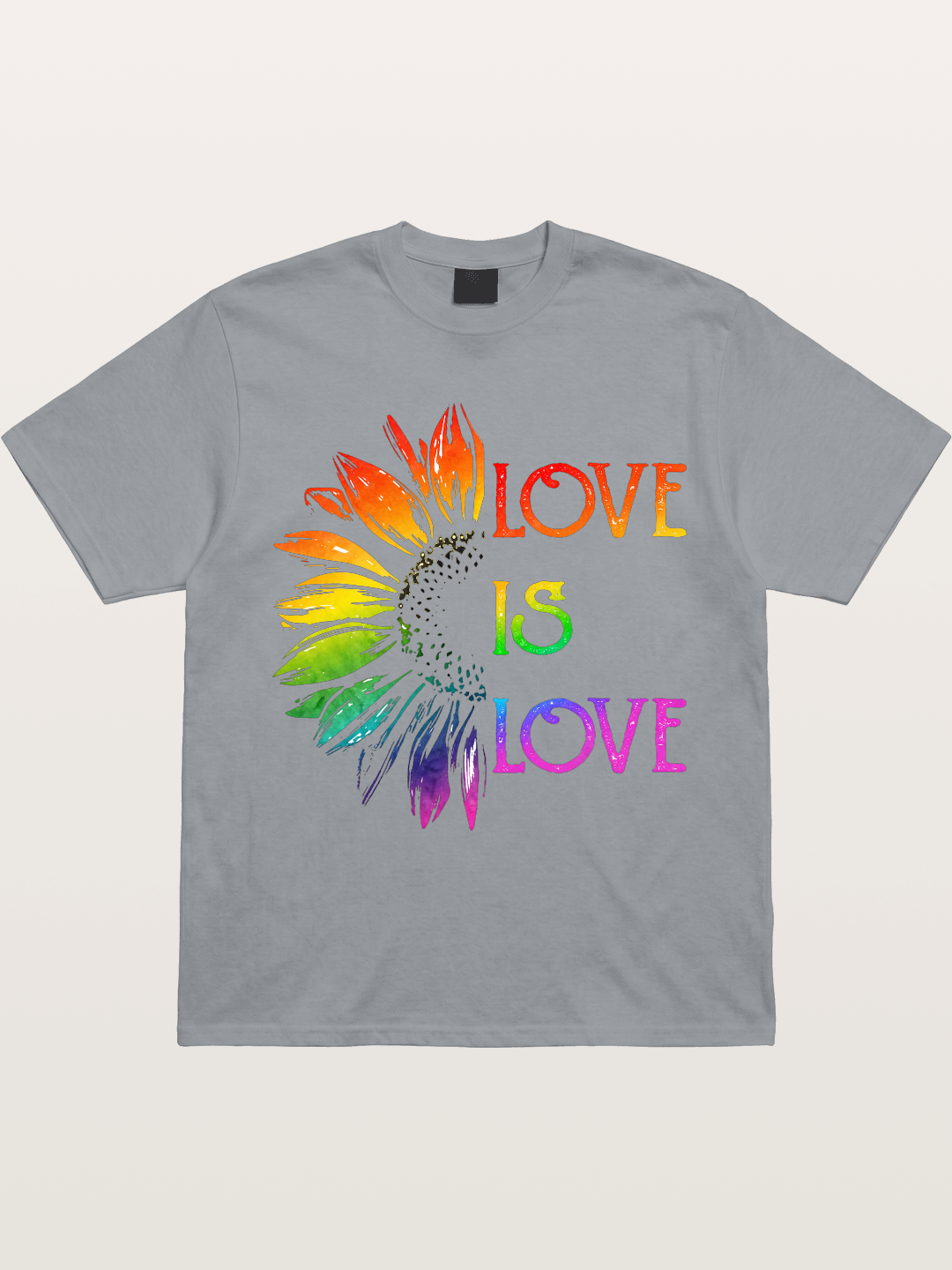 Rainbow Sunflower Love Print Gildan T-shirt