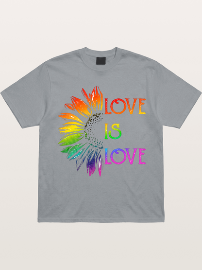 Rainbow Sunflower Love Print Gildan T-shirt