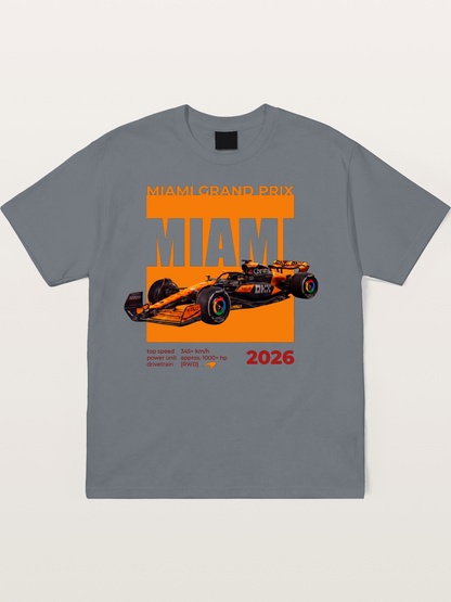 Miami GP Orange F1 Car Cotton T-shirt