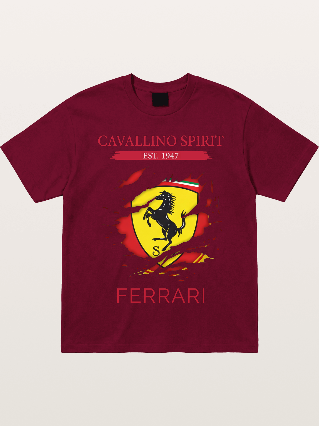 Ferrari 1947 Tear Logo Gildan T-shirt