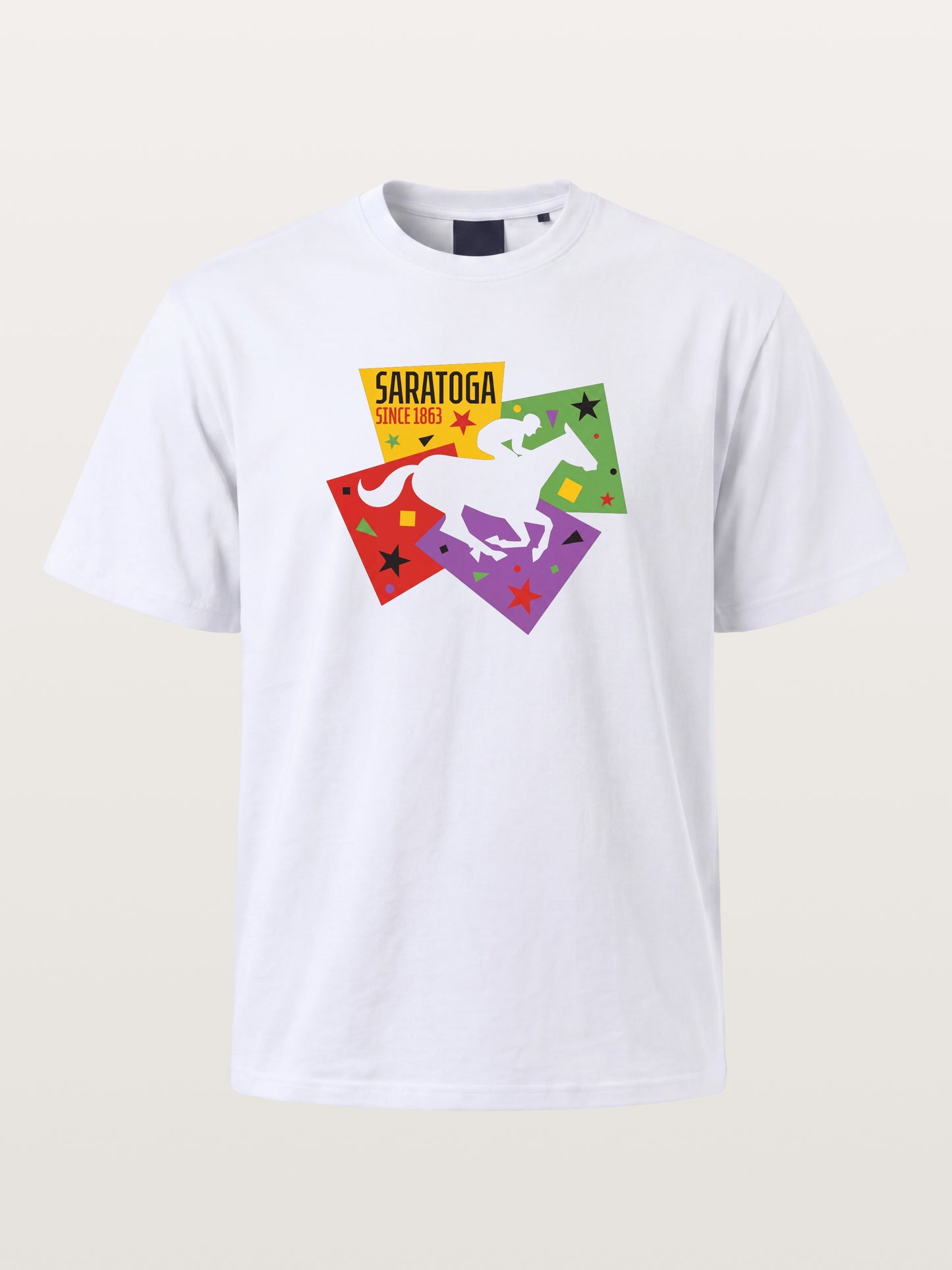 Saratoga Geometric Horse Rider Art Gildan T-shirt