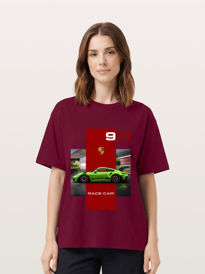 Porsche 911 GT3 Green Race Car Gildan T-shirt