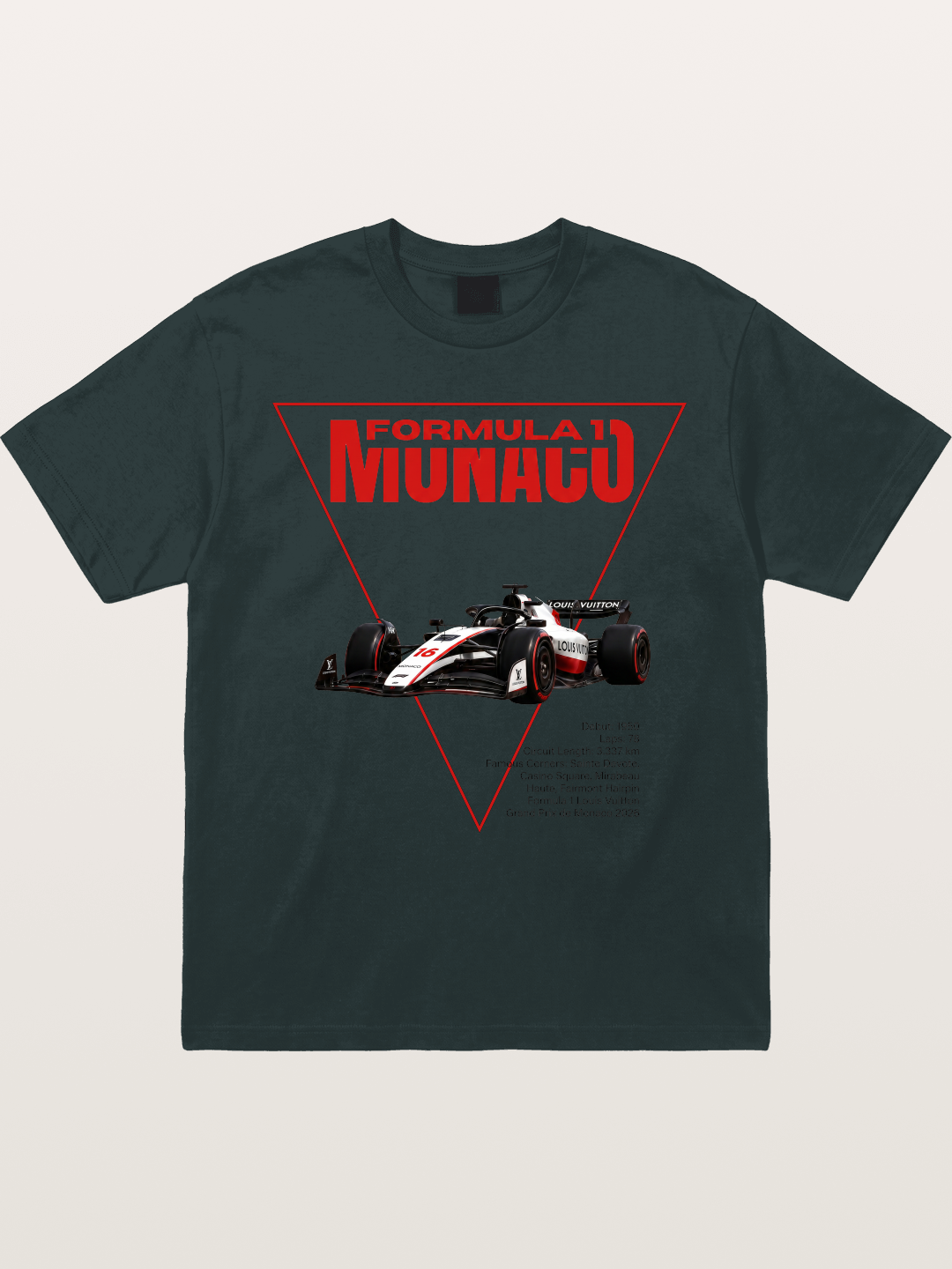 Red Triangle F1 Monaco Artwork Gildan T-shirt