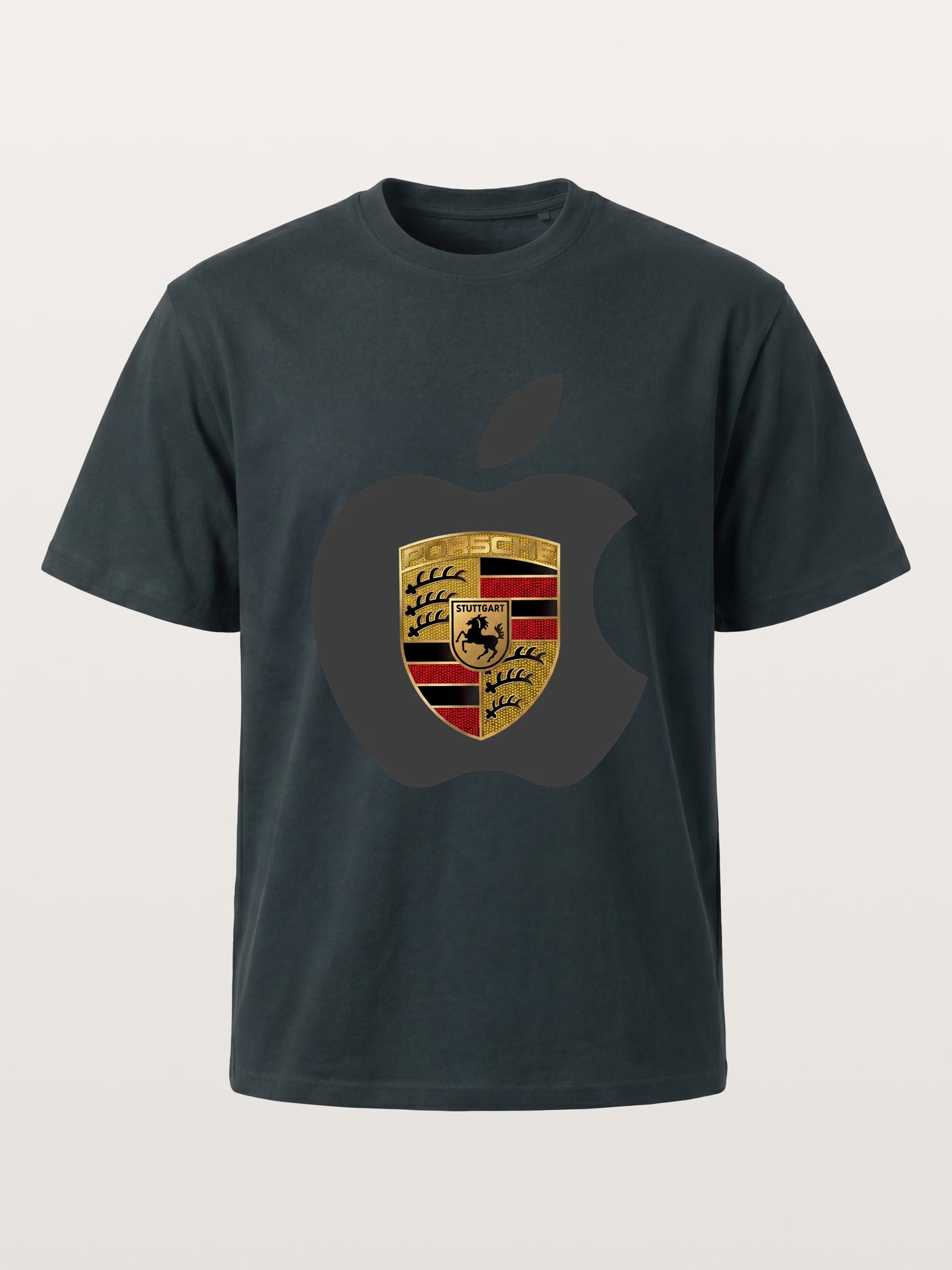 Porsche Crest Inside Apple Outline Gildan T-shirt