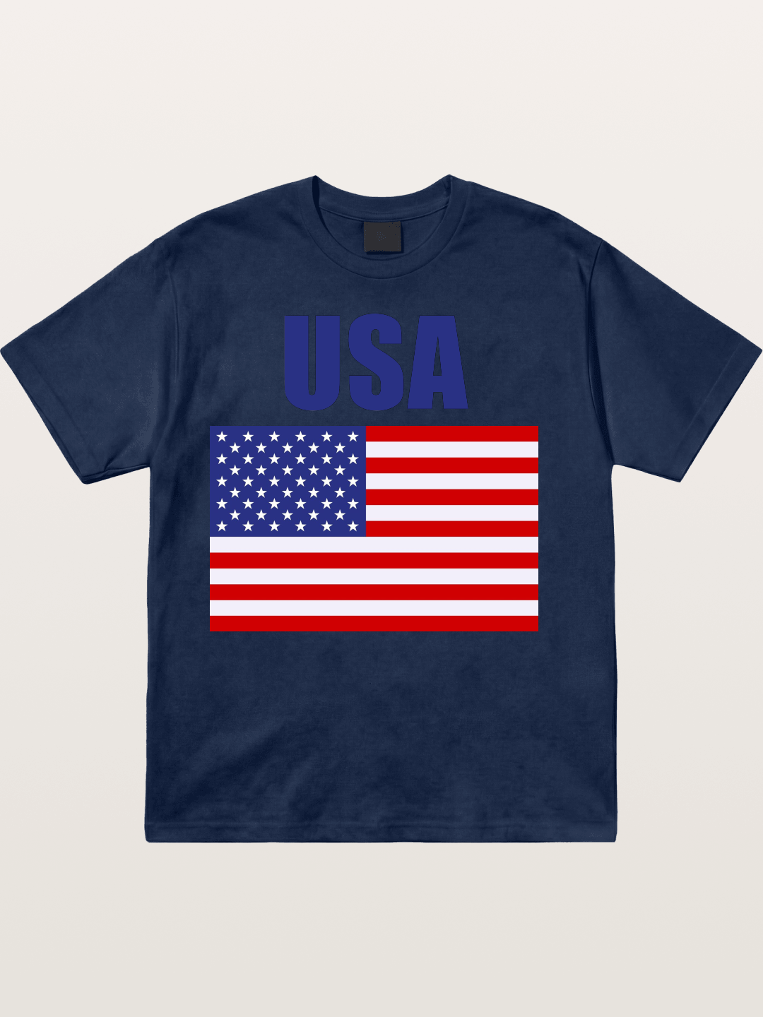 Simple USA American Flag Cotton T-shirt