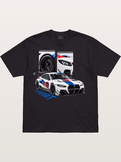 BMW M4 GT Race Car Collage Cotton T-shirt