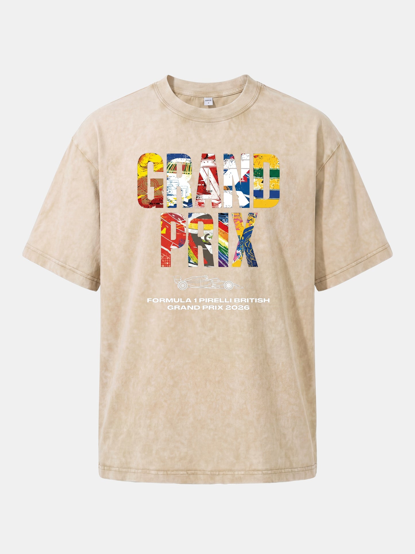 2026 British Grand Prix Multi-Flag Typography Washed T-shirt