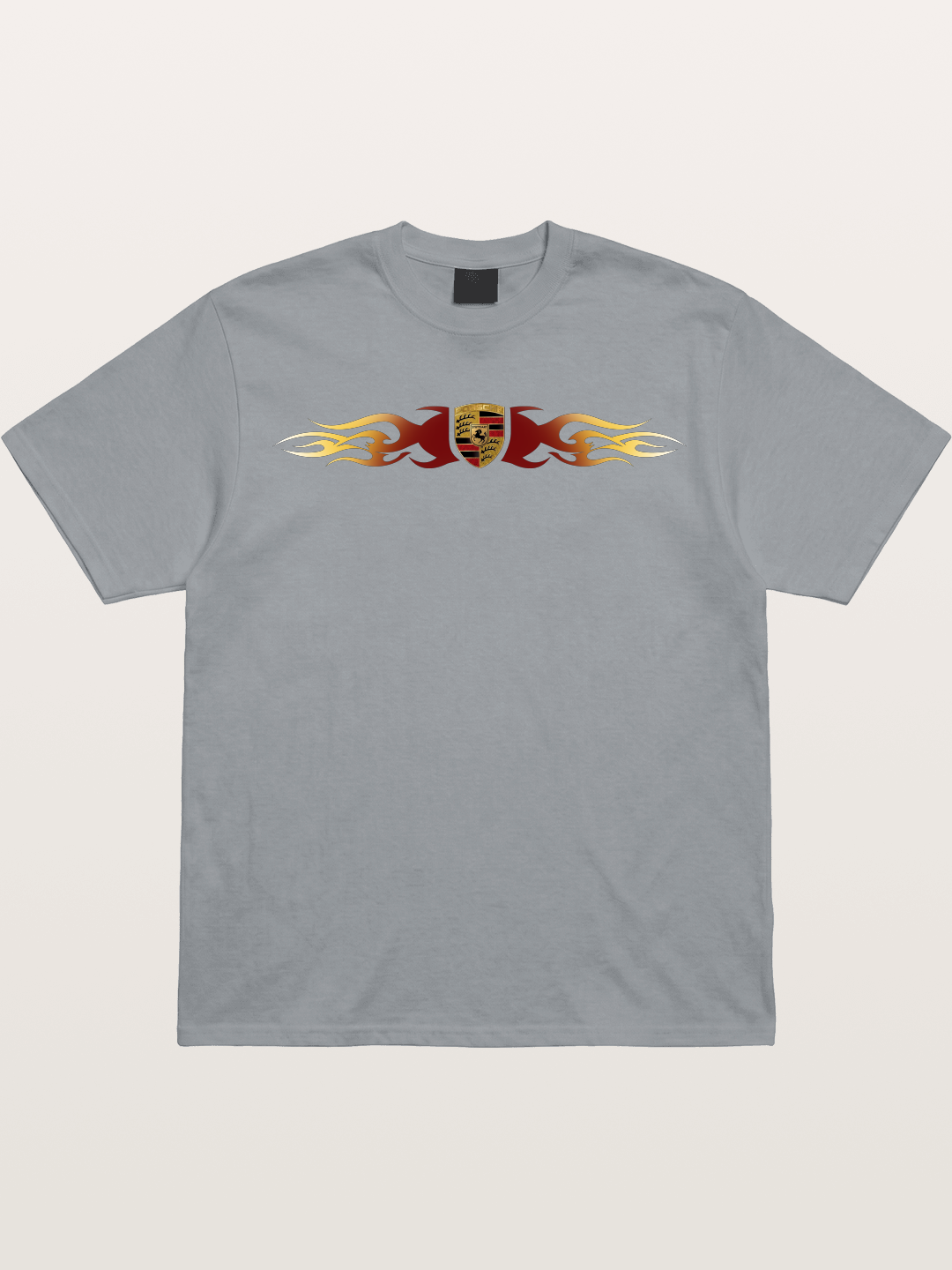 Porsche Crest Flame Stripe Gildan T-shirt