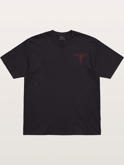 Tesla Word Cloud Heart Print Cotton T-shirt