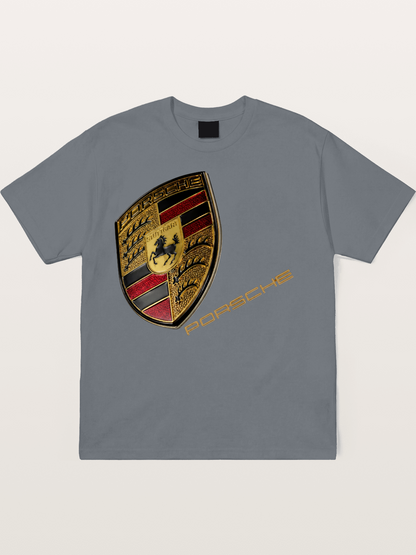Porsche Classic Emblem Art Cotton T-shirt