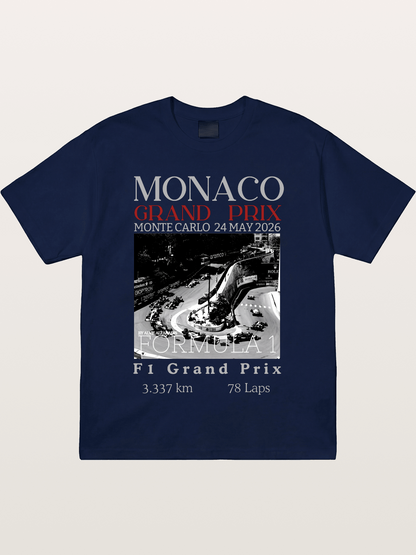 Monaco Grand Prix Black White Aerial Gildan T-shirt