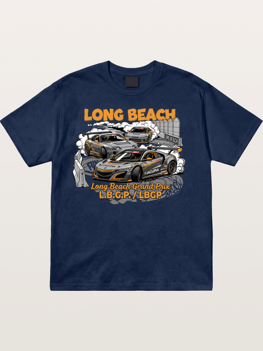 Long Beach Multi-Car Race Cotton T-shirt