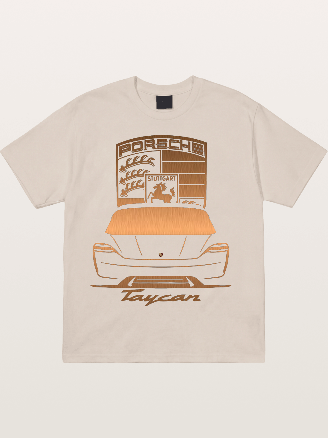 Porsche Taycan Copper Line Art Cotton T-shirt