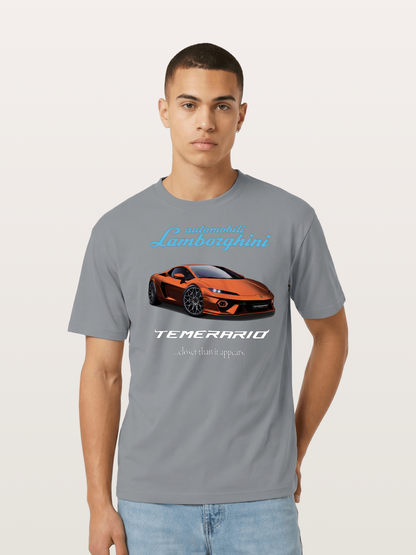 Lamborghini Temerario Orange Sports Car Cotton T-shirt