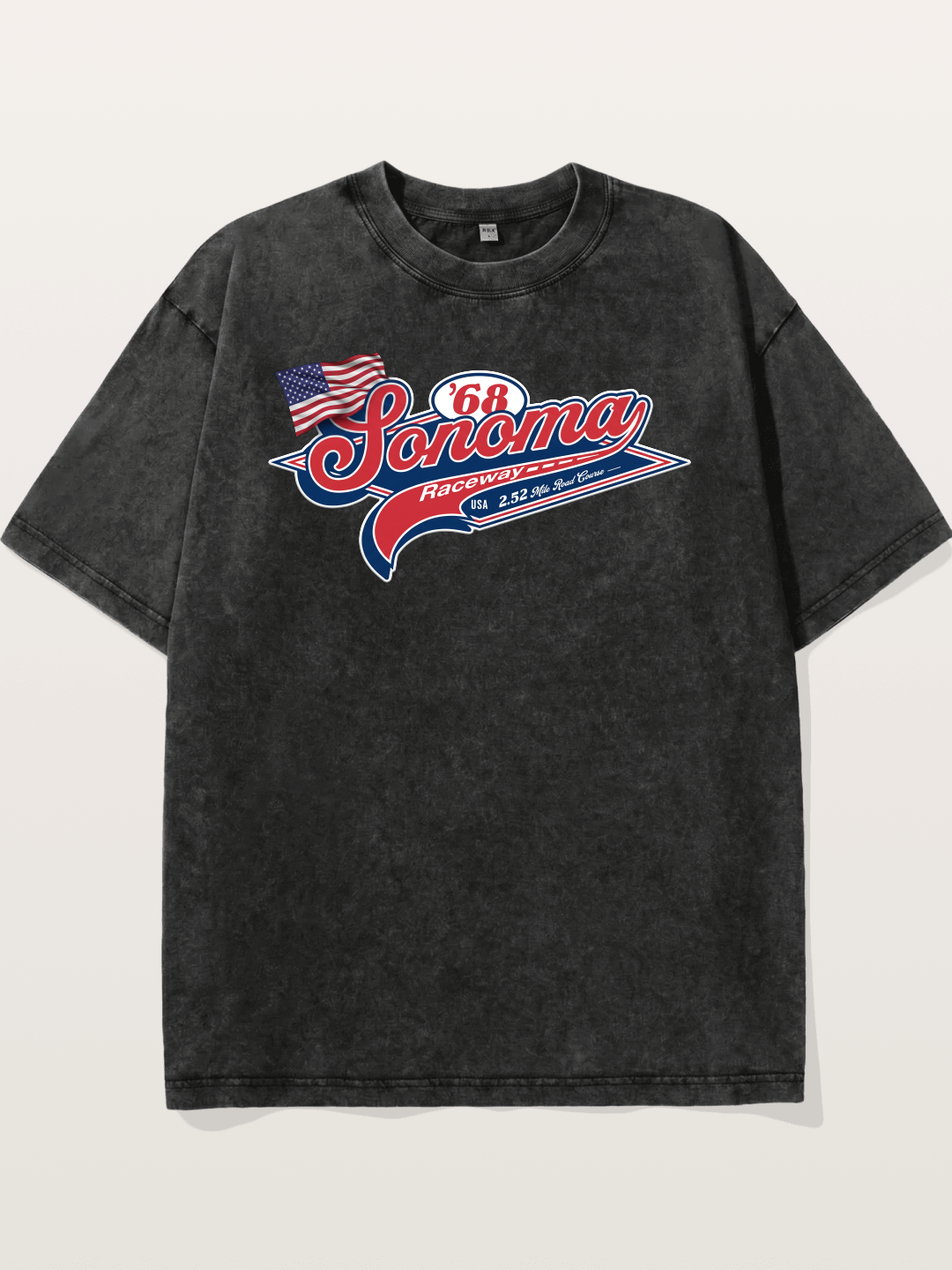 Sonoma Raceway 1968 Vintage Script Washed T-shirt