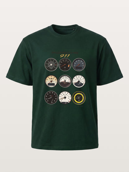 Porsche 911 Cluster Vintage Gauge Set Gildan T-shirt
