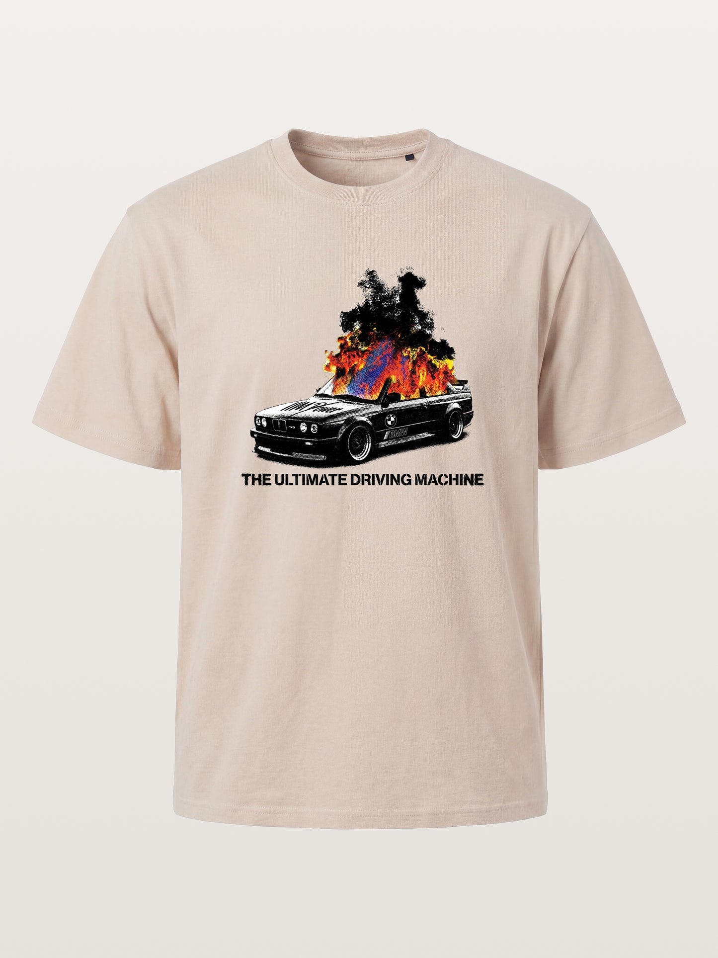 Burning BMW Retro Halftone Poster Cotton T-shirt