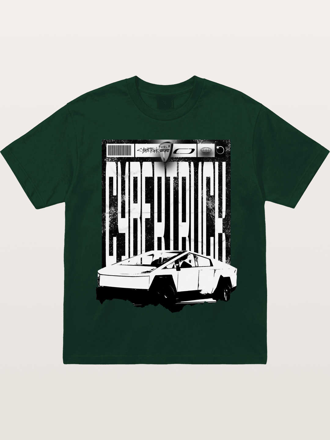 Tesla Cybertruck Glitch Poster Gildan T-shirt