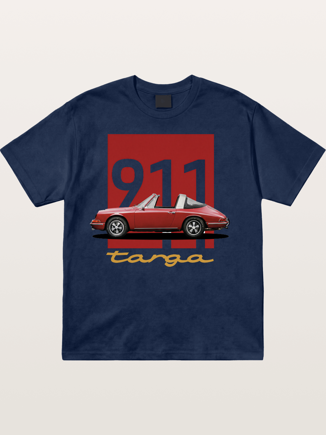 911 Targa Red Vintage Print Cotton T-shirt
