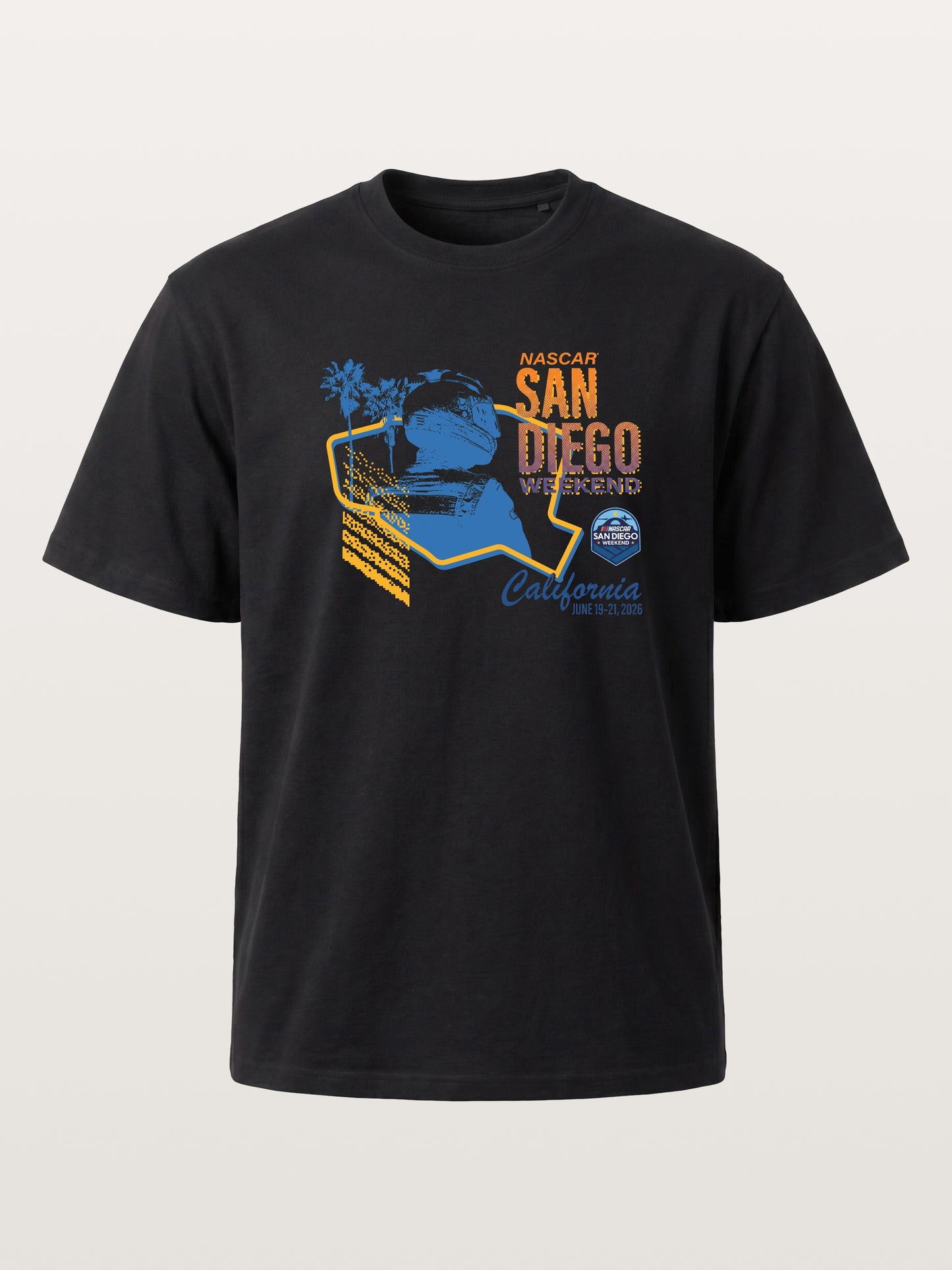 San Diego NASCAR Helmet Silhouette Cotton T-shirt