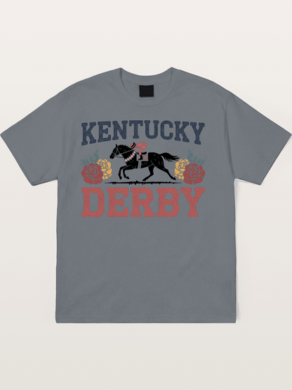 Kentucky Derby Rose Horse Poster Cotton T-shirt