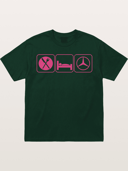 Eat Sleep Mercedes Pink Print Gildan T-shirt
