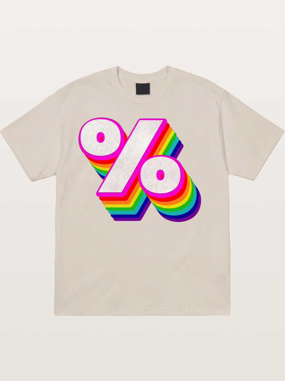 Rainbow Stacked Percent Symbol Pride Cotton T-shirt