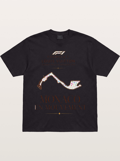 LV x F1 Monaco Track Art Gildan T-shirt