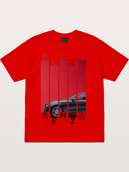 Benz Barcode Style Print Cotton T-shirt
