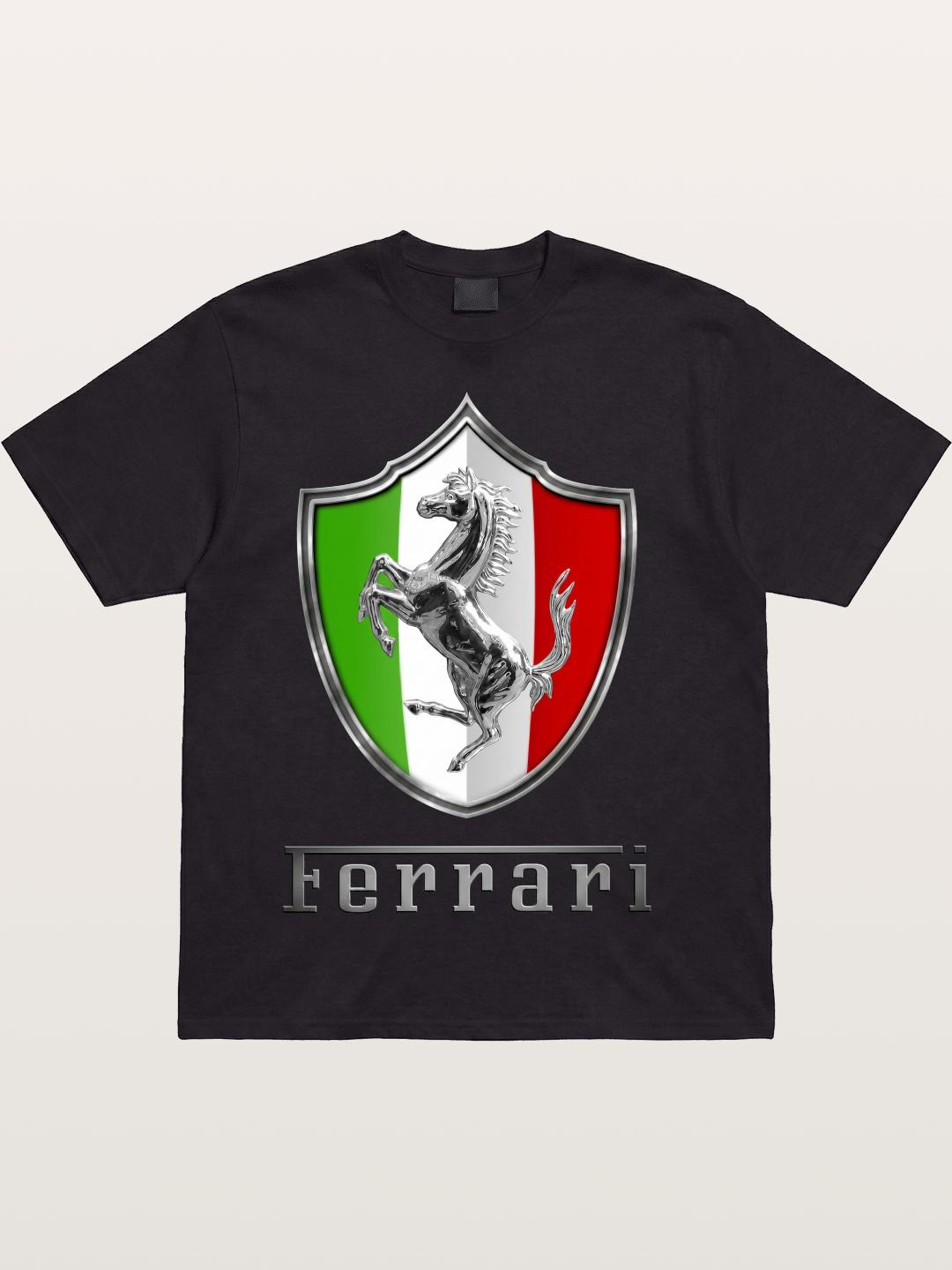 Ferrari Italian Flag Crest Cotton T-shirt