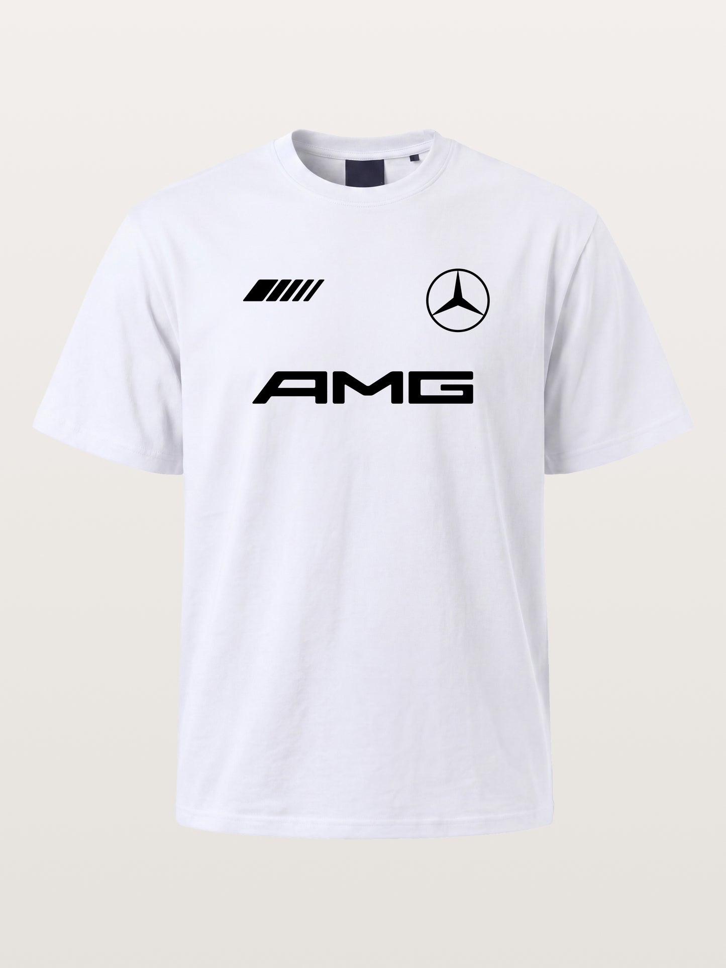 Bold Black AMG With Three Strip Mark Cotton T-shirt
