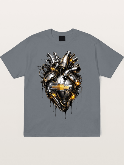 Chevrolet Engine Heart Graphic Cotton T-shirt