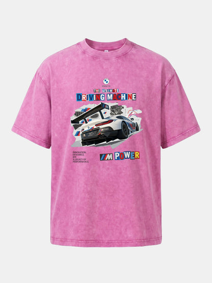 BMW M Power Race Car Art Washed T-shirt
