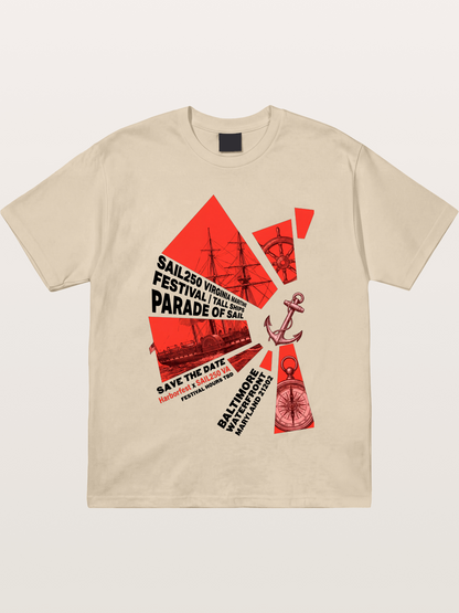 Pink Red Geometric Sail Poster Gildan T-shirt