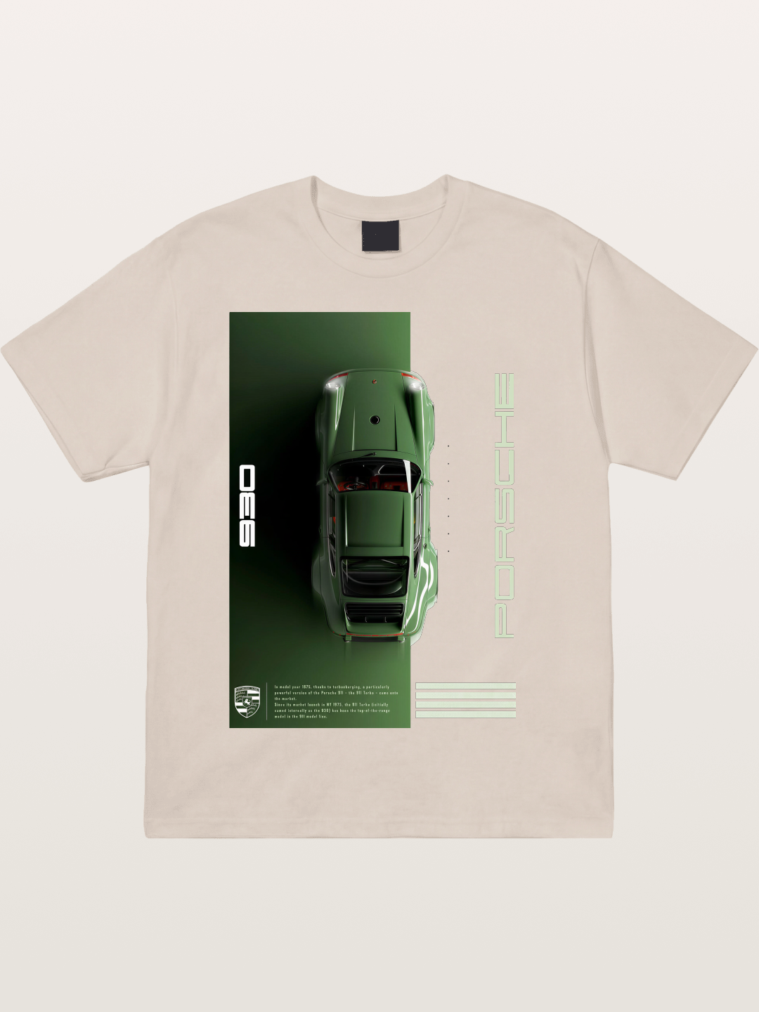 930 Porsche Green Top View Cotton T-shirt