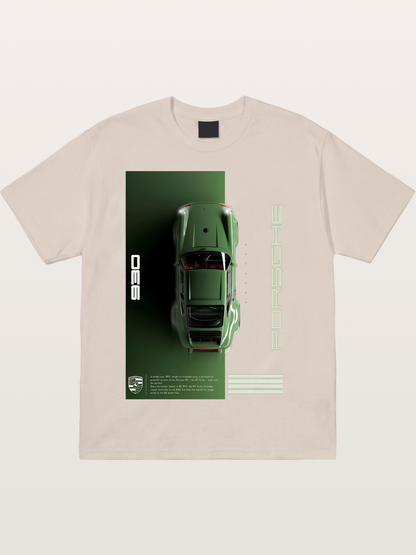930 Porsche Green Top View Cotton T-shirt
