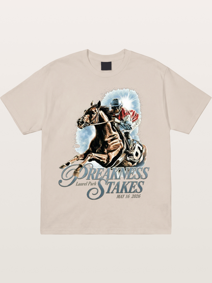 Preakness Stakes Jockey Poster Cotton T-shirt