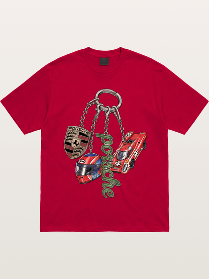 Porsche Vintage Race Charm Combo Gildan T-shirt