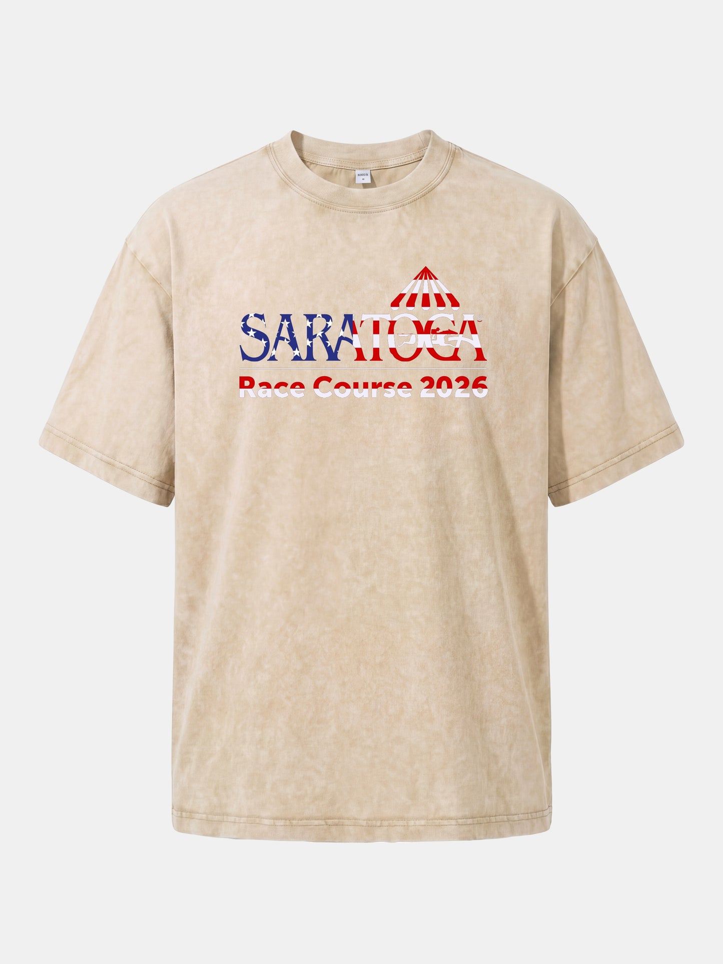 Saratoga Race Course Star Spangled Text Washed T-shirt