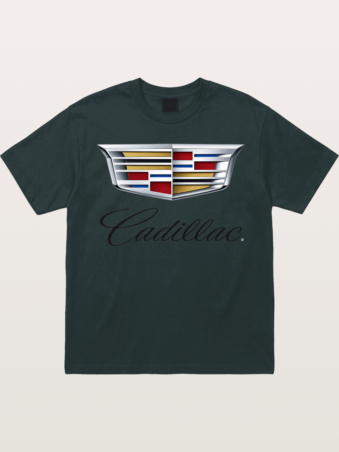 Cadillac Emblem Script Print Gildan T-shirt