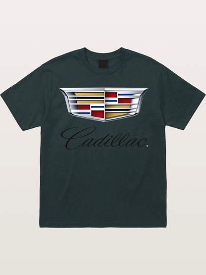 Cadillac Emblem Script Print Gildan T-shirt