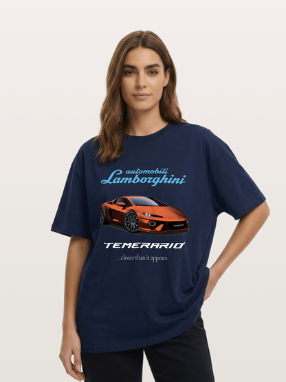 Lamborghini Temerario Orange Sports Car Cotton T-shirt