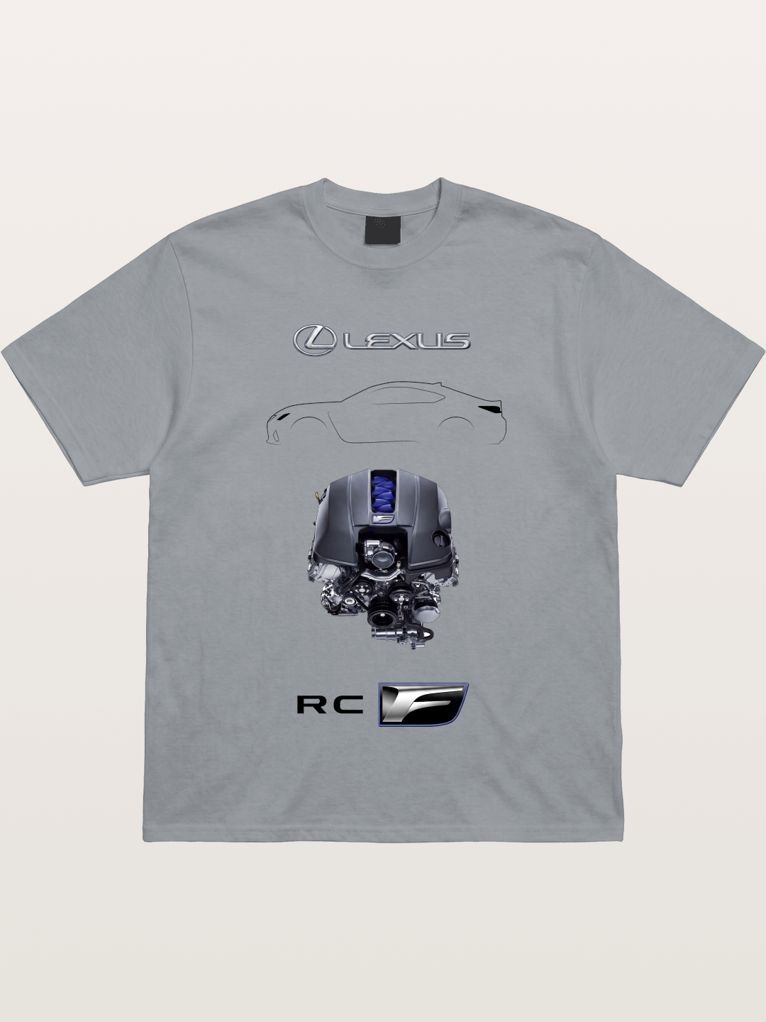 RC F Engine Outline Poster Gildan T-shirt