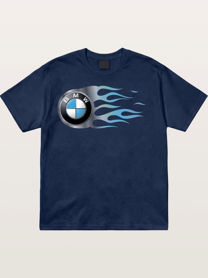 BMW Roundel With Blue Flame Cotton T-shirt