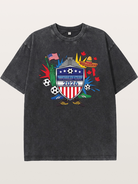 USA Mexico Canada WC Shield Washed T-shirt