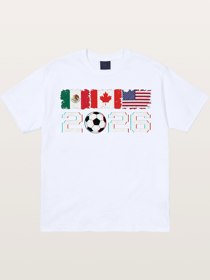2026 WC USA Mexico Canada Flags Gildan T-shirt