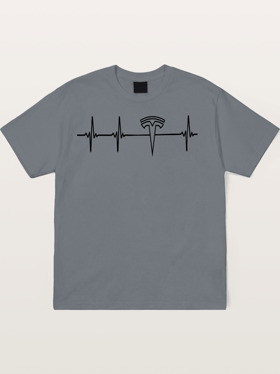 Tesla Logo Heartbeat Sticker Cotton T-shirt
